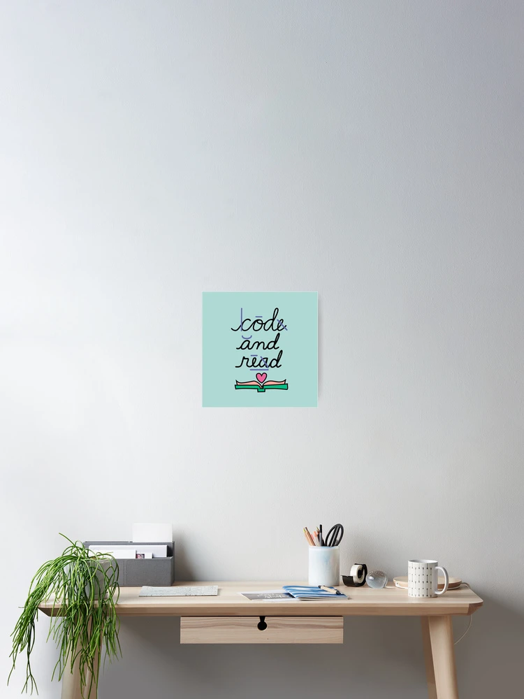 Aperçu 2 sur 3. Poster avec l'œuvre code et lire créée et vendue par hello readers.