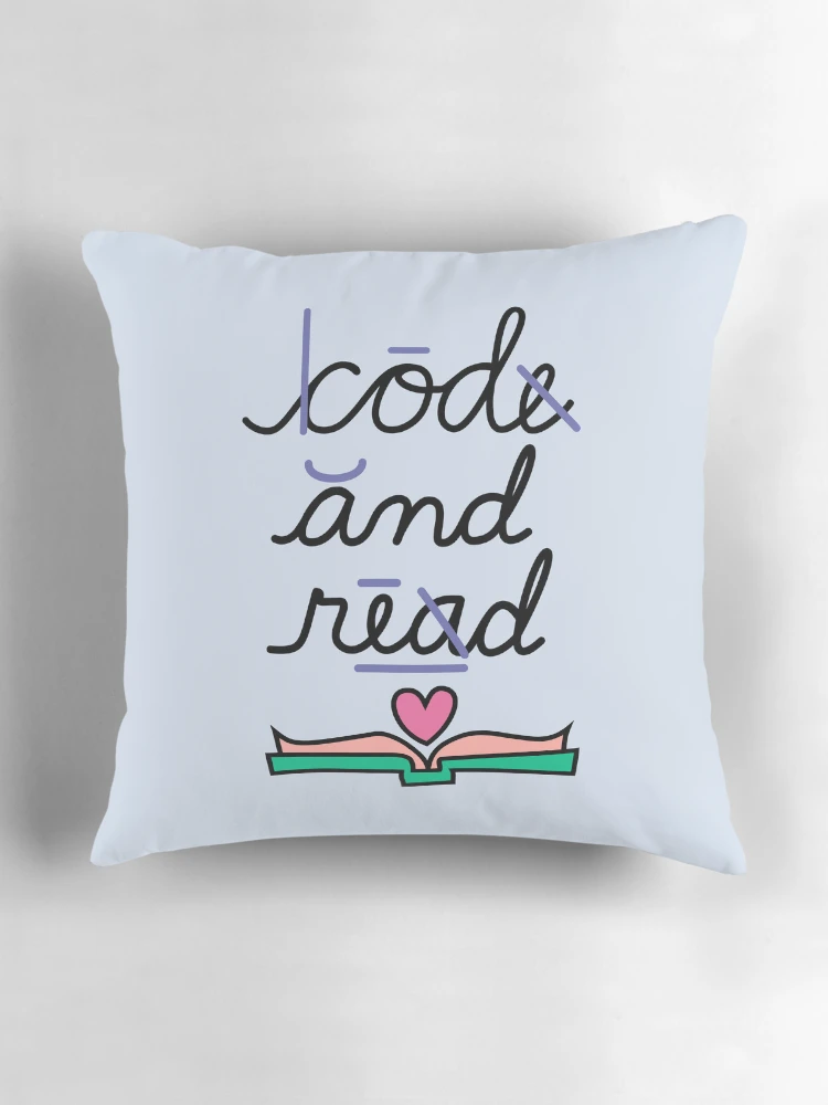 Thumbnail 3 of 4, Pillow, code and read designed and sold by hello readers.