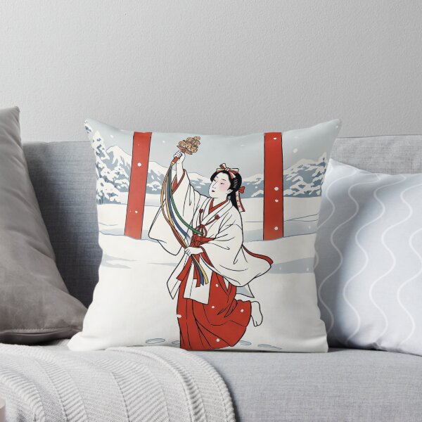 Item preview, Danza de la sacerdotisa Kagura en el Torii de nieve designed and sold by TokyoUkiyoHouse.
