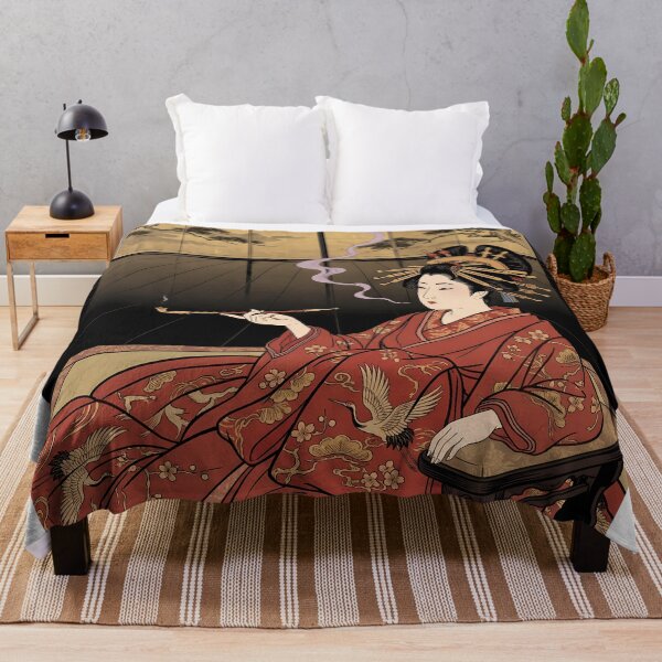 Artikelvorschau, Oiran-Rauchpfeife neben Goldschirm entworfen und verkauft von TokyoUkiyoHouse.