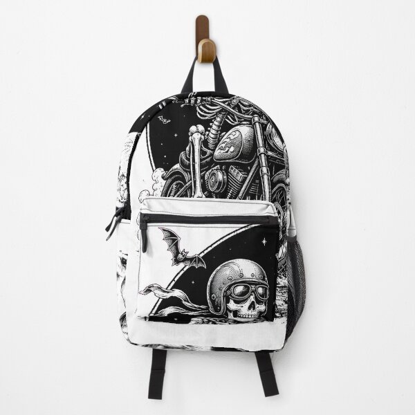 Item preview, skeleton running with bulldog halloween night full moon bats designed and sold by hugoinkcoast.