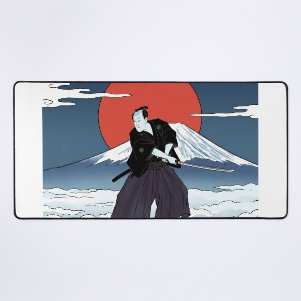 Item preview, Samurai on Peak Rising Sun Mount Fuji designed and sold by TokyoUkiyoHouse.