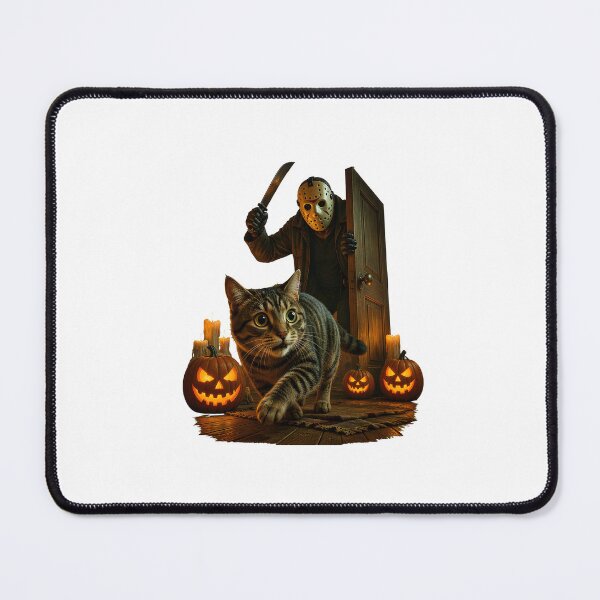 Item preview, spooky cat selfie halloween horror jason voorhees cat designed and sold by hugoinkcoast.
