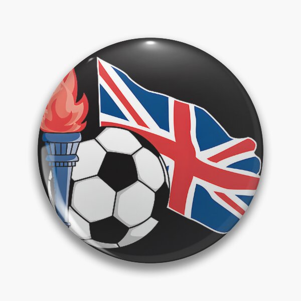 Item preview, British Soccer Football Design with UK Flag Colors and Vintage Style designed and sold by trishastudio.