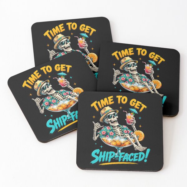 Item preview, time to get ship faced skeleton captain cocktail cruise vacation designed and sold by hugoinkcoast.