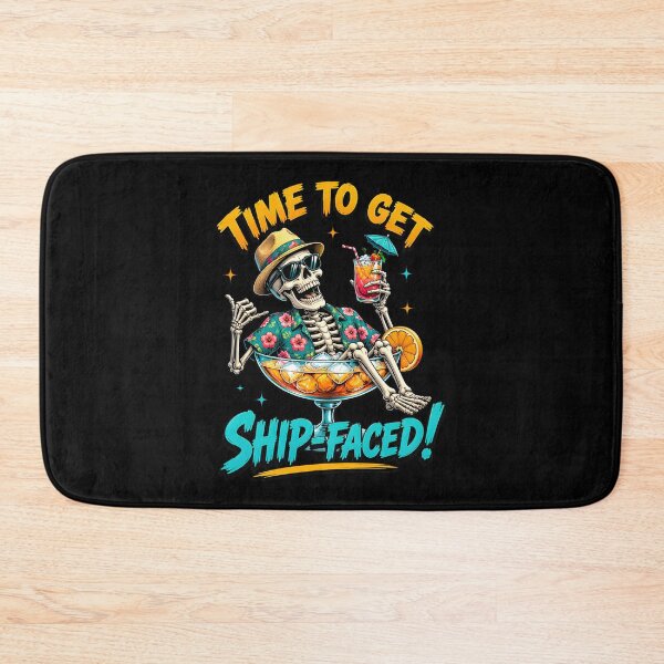 Item preview, time to get ship faced skeleton captain cocktail cruise vacation designed and sold by hugoinkcoast.