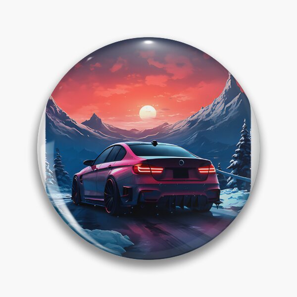 Item preview, Sports Sedan Driving Through Stunning Sunset in the Alps Scenic Mountain Landscape designed and sold by Zyla Graphic.