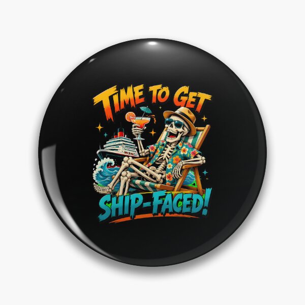Item preview, time to get ship-faced skeleton cruise cocktail funny designed and sold by hugoinkcoast.