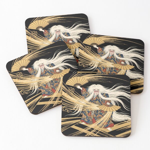 Item preview, Kabuki Renjishi White Lion Dance Ukiyo-e designed and sold by TokyoUkiyoHouse.