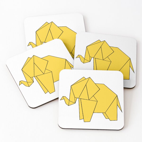 Item preview, Minimalist Yellow Origami Elephant  designed and sold by BlueBerry45.