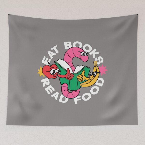 Item preview, Eat Books Read Food Worm Reading Groovy Tee-89 designed and sold by danilokreb.