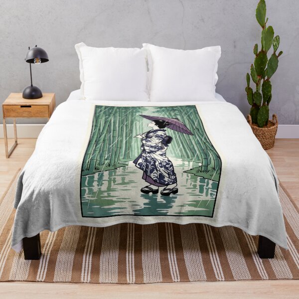 Item preview, Geisha in Rain Bamboo Grove Ukiyo-e designed and sold by TokyoUkiyoHouse.