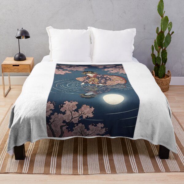 Artikelvorschau, Geisha spiegelt den Vollmond und die Wasserwellen (Ukiyo-e) entworfen und verkauft von TokyoUkiyoHouse.