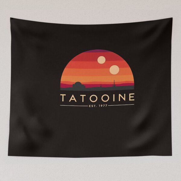 Item preview, Tatooine Desert Planet Retro Sunset Art designed and sold by CatiaStudio.