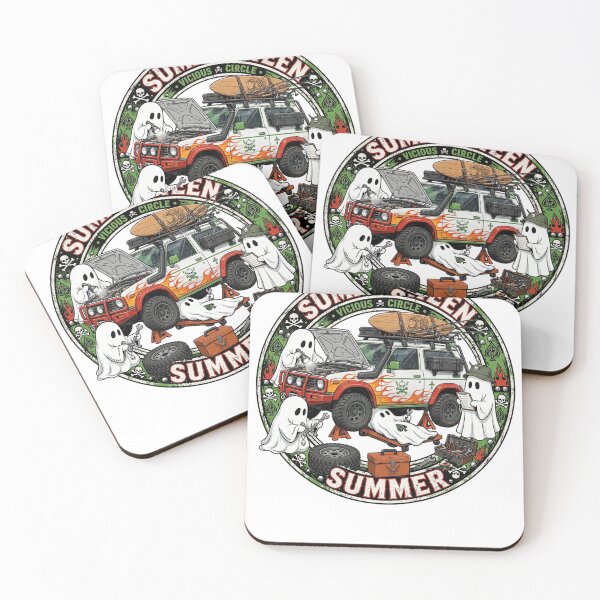 Item preview, Summerween Ghost Mechanics Fixing 4x4 Offroad SUV STICKER designed and sold by inkfluenceart.
