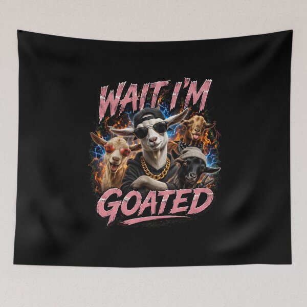 Item preview, wait i'm goated funny goat squad retro flames designed and sold by Lockcownmz.