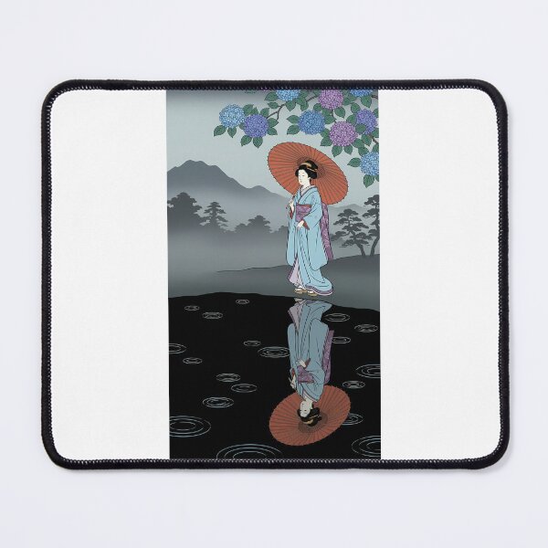 Item preview, Geisha with Parasol Reflected in Rainy Water designed and sold by TokyoUkiyoHouse.