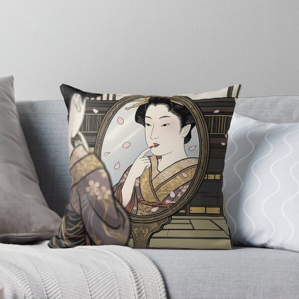 Item preview, Geisha Admiring Her Reflection in Oval Mirror designed and sold by TokyoUkiyoHouse.