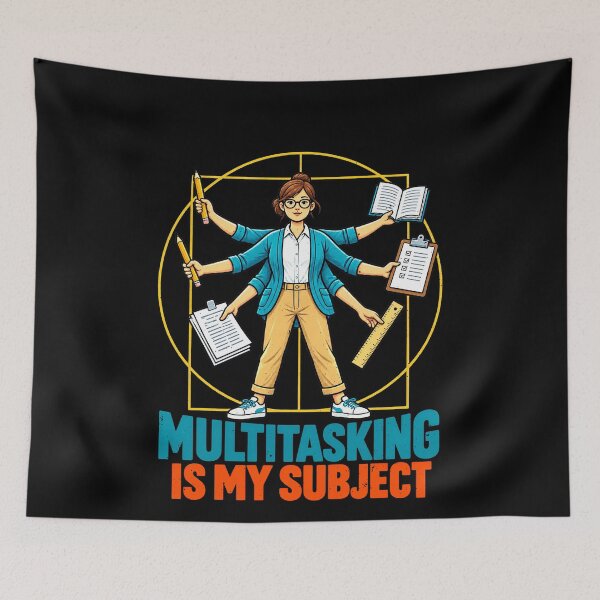 Item preview, Funny Multitasking Is My Subject Teacher Humor Art designed and sold by elderberry.