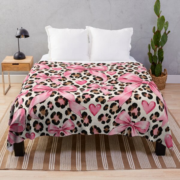 Item preview, Leopard Print & Pink Bow Pattern – Cute Coquette Animal Print designed and sold by RJACreative.