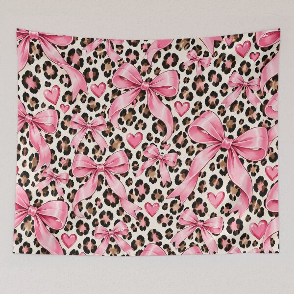 Item preview, Leopard Print & Pink Bow Pattern – Cute Coquette Animal Print designed and sold by RJACreative.