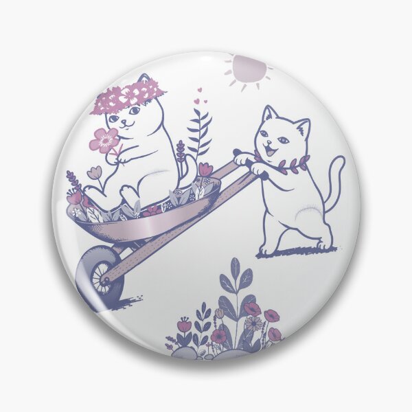 Item preview, Flower Cart Cat Pair designed and sold by catnbloom.