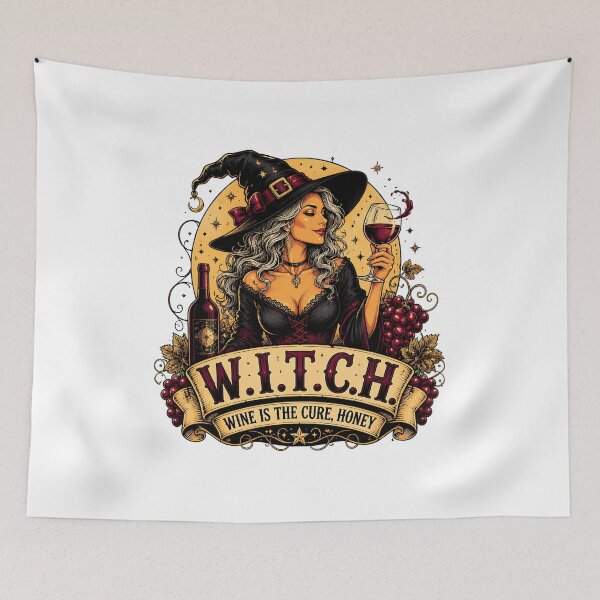 Item preview, witch wine is the cure honey halloween wine drinker designed and sold by Lockcownmz.
