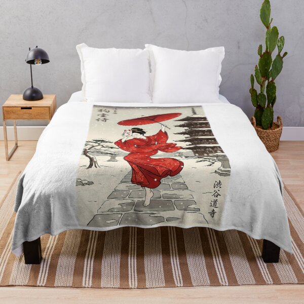 Artikelvorschau, Geisha mit Kitsune-Maske im Schnee entworfen und verkauft von TokyoUkiyoHouse.