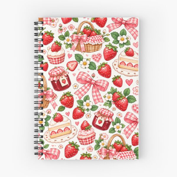 Item preview, Cute Strawberry Picnic Pattern – Kawaii Cottagecore Strawberry Design designed and sold by RJACreative.