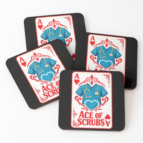 Item preview, Ace of Scrubs Nurse and Healthcare Pun designed and sold by elderberry.