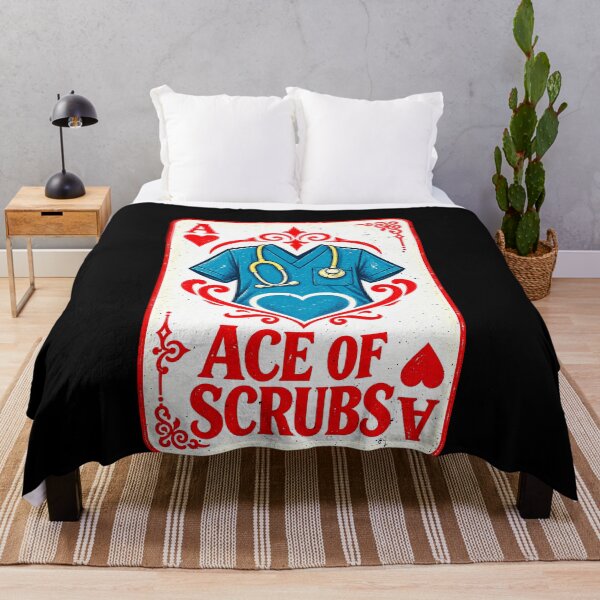 Item preview, Ace of Scrubs Nurse and Healthcare Pun designed and sold by elderberry.