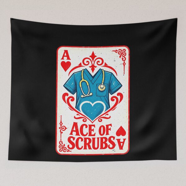 Item preview, Ace of Scrubs Nurse and Healthcare Pun designed and sold by elderberry.