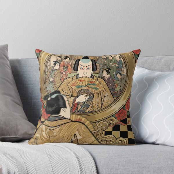 Item preview, Kabuki Actor Reflected in Mirror Vintage Japanese Art designed and sold by TokyoUkiyoHouse.