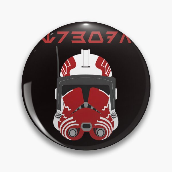Aperçu de l'œuvre Casque de soldat clone rouge Aurebesh créée et vendue par BeautyDesignNo1.