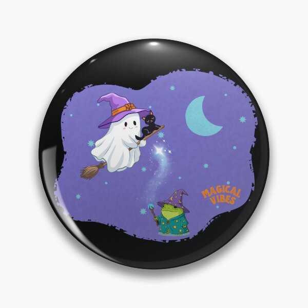 Item preview, Ambiente mágico de Halloween: un lindo fantasma y una rana. designed and sold by 247DesignStudio.