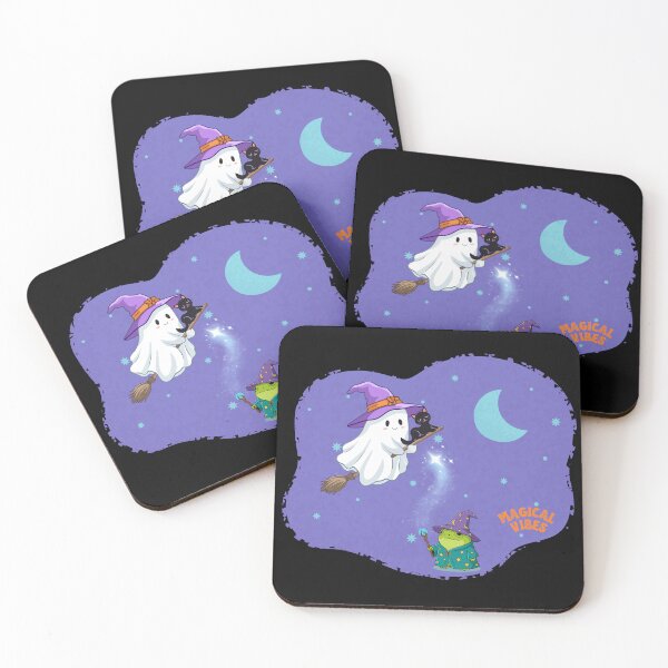 Item preview, Halloween magical vibes - cute ghost and frog designed and sold by 247DesignStudio.