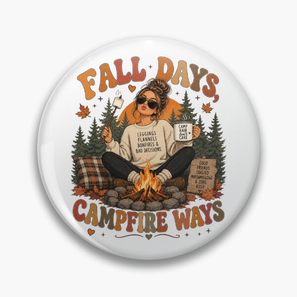 Item preview, Fall Days, Campfire Ways – Cozy Autumn Camping Design for Women, Fall Outdoor Lover Gift designed and sold by PrintSparkDesigns.