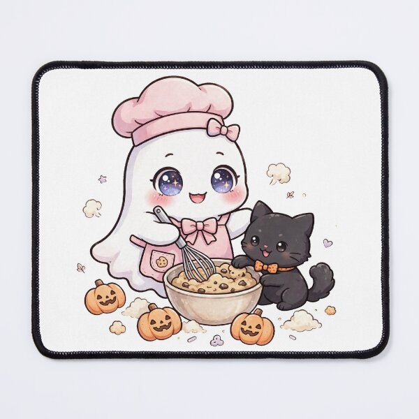 Item preview, Cute Ghost Baker Baking Pumpkin Cookies - Halloween designed and sold by OmniaRozza.