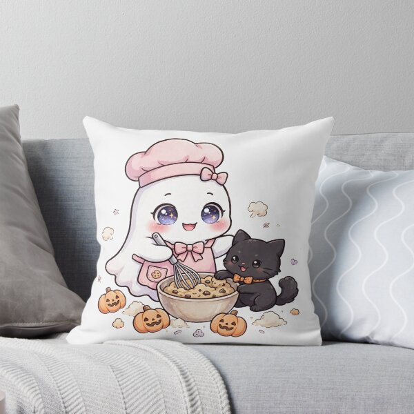 Item preview, Cute Ghost Baker Baking Pumpkin Cookies - Halloween designed and sold by OmniaRozza.