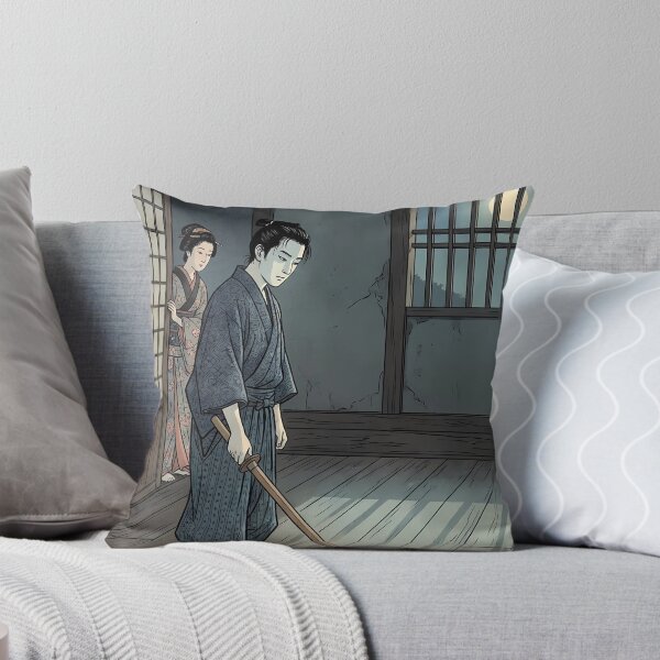 Item preview, Samuráis en el Dojo de la Luz de la Luna: Entrenamiento en Artes Marciales - Arte Tradicional Ukiyo-e designed and sold by TokyoUkiyoHouse.
