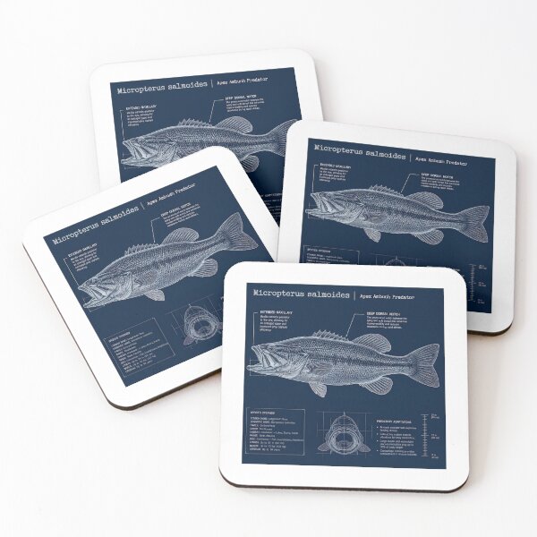 Item preview, Vintage Largemouth Bass Technical Anatomy Blueprint designed and sold by NobleCast .