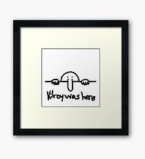 Kilroy was here drawing and text Framed Print