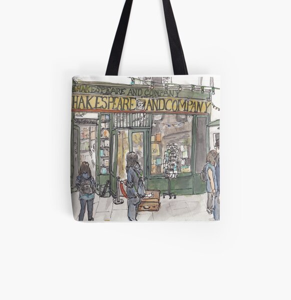 Shakespeare & Co. in Paris All Over Print Tote Bag