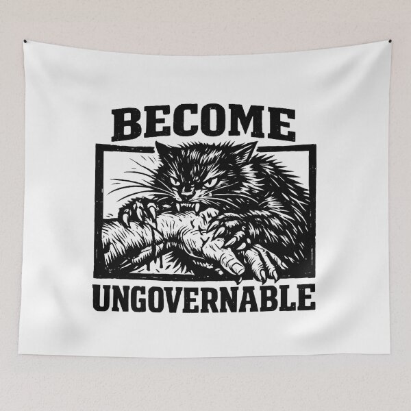 Item preview, Become Ungovernable - Fierce Feline Vintage cat designed and sold by SidTastic .