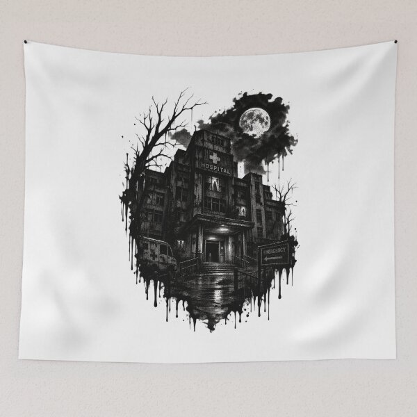 Item preview, Gothic Horror Black and White Dripping Ink Art designed and sold by optimusprime39.