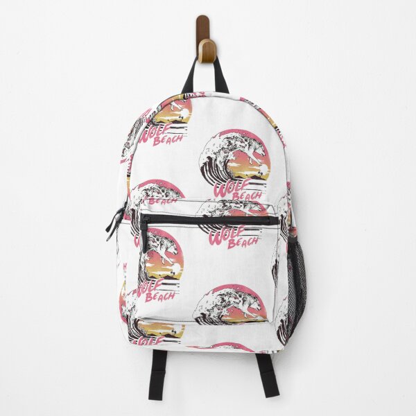 Item preview, Retro Synthwave Surfing Wolves Beach Sunset designed and sold by InesKreiger46.