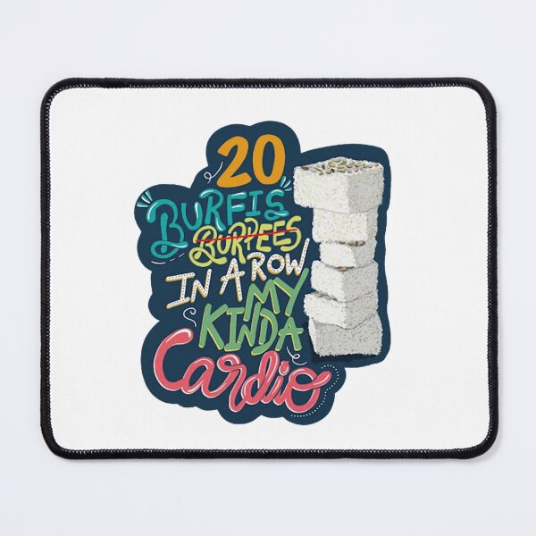 Item preview, Funny Cardio Fitness Indian Dessert Burfee Typography designed and sold by InesKreiger46.