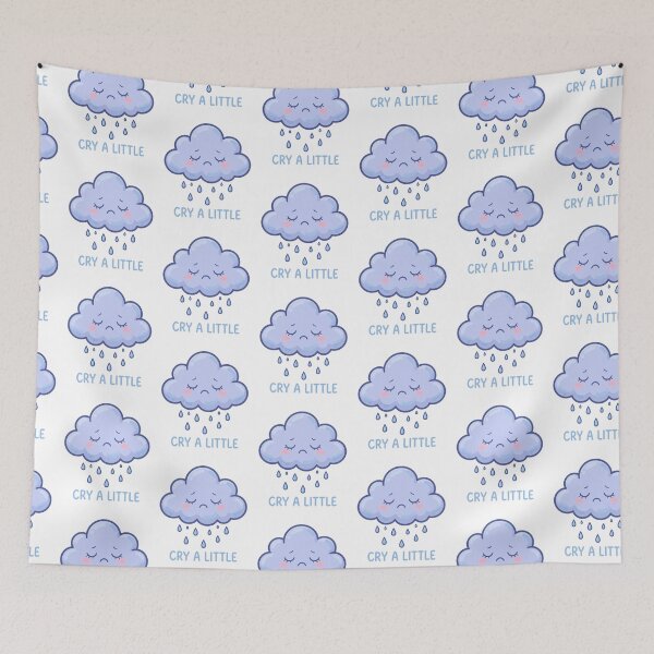 Item preview, Cry a Little - Sad Kawaii Rain Cloud designed and sold by Visual Dept..