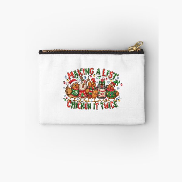 Aperçu de l'œuvre Christmas Chickens Making a List and Chicken It Twice créée et vendue par skyartdesign.