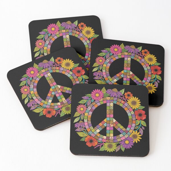Item preview, Floral Peace Sign Hippie Flower Power Vintage Symbol designed and sold by CF_VintageDesign.
